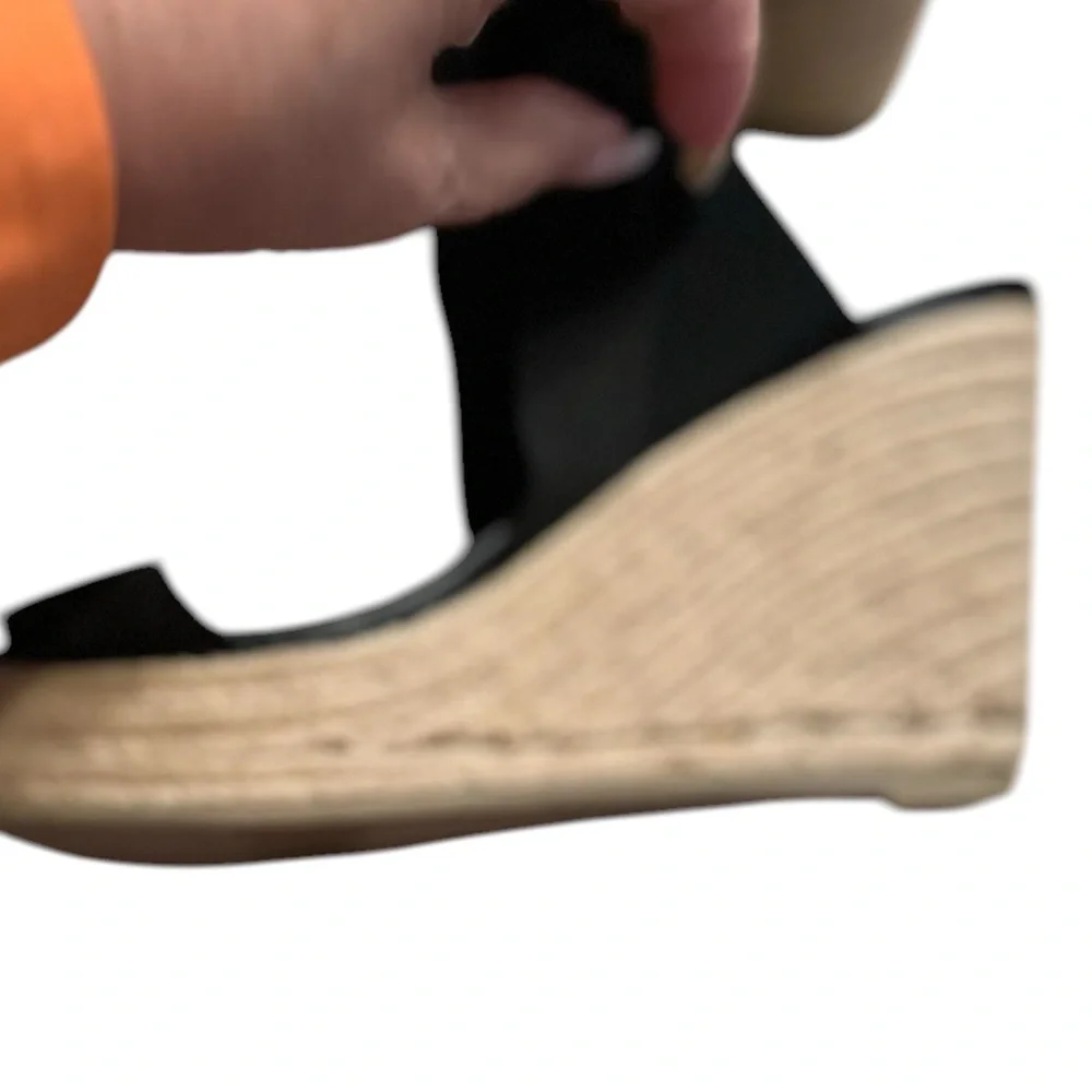 Report Black Espadrilles Wedge Sandals